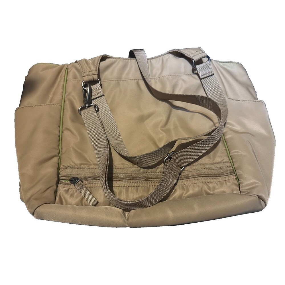 Ellington Women’s Tote Nylon Purse Beige Large loads Of Storage Crossbody